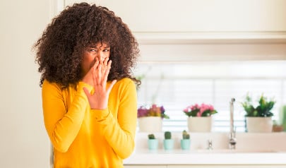 Woman Holding Nose SM 
