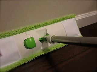 dusting baseboard