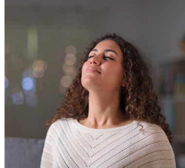 Woman Inhaling Fresh Air