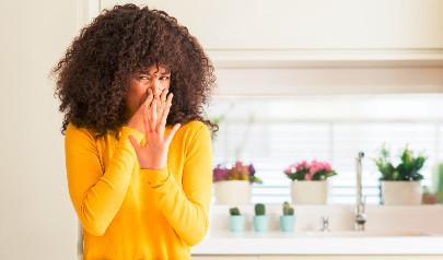 Woman Holding Nose SM 
