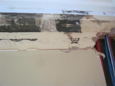 Water damage to ceiling