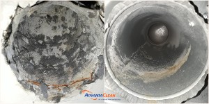 Dry vent cleaning before and after