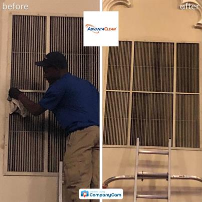 Before and after Air duct cleaning