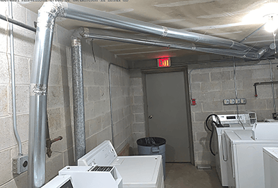 Dryer vent in laundry room