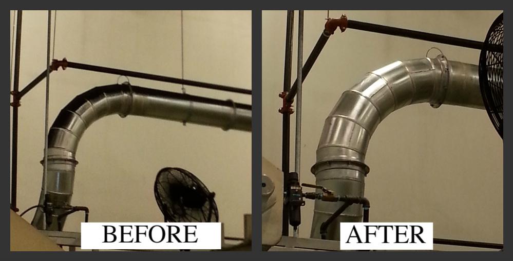 Before and after pipes cleaning
