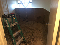 Water damage in house