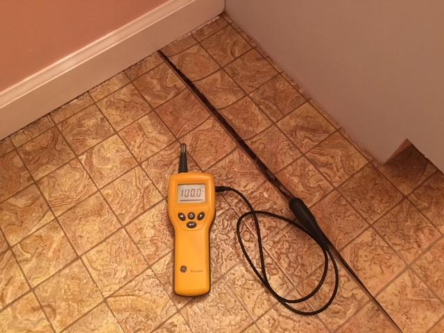 Water damage checking using meter
