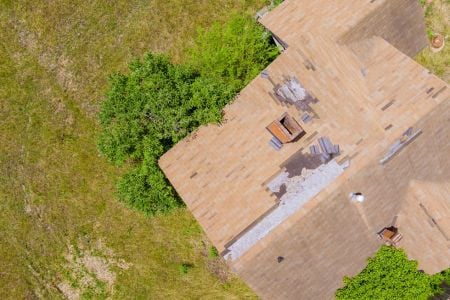 shingles missing off of a roof