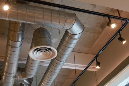 air ducts in a commercial building